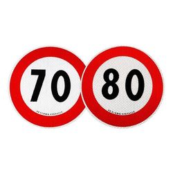 EU-godkänd Speed Limit Sticker, 70 och 80 km/h