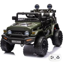TOYOTA FJ Cruiser Elbil 12V - Grön - 1 till 6 år - Officiell Licens - EVA-däck - Bluetooth