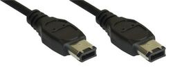 Inline Firewire kabel IEEE1394, 400 Mbps, 1,0 m lang, 6/6-pins