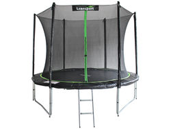 Trampolin - 244 cm - grøn sort - sikkerhedsnet - op til 100 kg