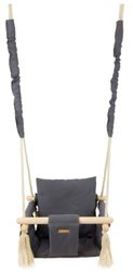 Vikingchoice Babygynge - 100% Bomuld & Træ, Grå, Inde/Ude, 150cm Reb
