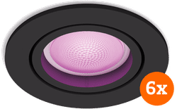 Philips Hue Centura inbouwspot White and Color rond Zwart 6-pack