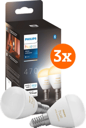 Philips Hue Luster kogellamp White Ambiance E14 6-pack