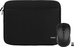 BlueBuilt Laptophoes breedte 37 cm 15-16 inch M Zwart + Nexum Draadloze muis
