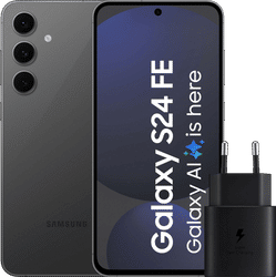 Samsung Galaxy S24 FE 256GB Grijs 5G + Samsung Oplader 25 Watt Zwart