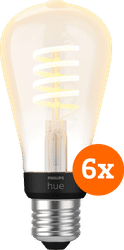 Philips Hue Filament White Ambiance Edison 6-pack