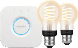 Philips Hue Filament White Ambiance Standaard 2-Pack + Bridge