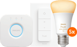 Philips Hue White Ambiance E27 5-pack + dimmer + bridge