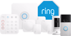 Ring Alarmsysteem met 4 sensoren + Stick Up Cam Wit + Video Doorbell + Sirene