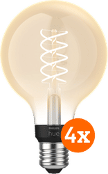 Philips Hue Filamentlamp White Globe E27 4-pack