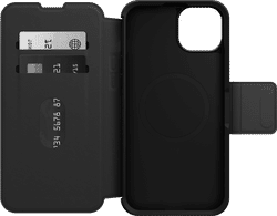 Otterbox Strada Apple iPhone 15 Plus Book Case Leer Zwart Met MagSafe