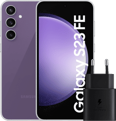Samsung Galaxy S23 FE 128GB Paars 5G + Samsung Oplader 25 Watt Zwart