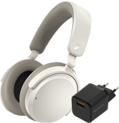 Sennheiser Accentum Wireless Wit+ BlueBuilt Quick Charge Oplader met Usb A Poort 18W Zwart