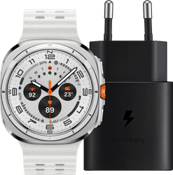 Samsung Galaxy Watch Ultra 4G Wit 47mm + Oplader 25W