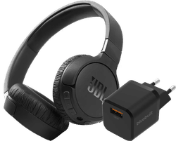 JBL Tune 660NC Zwart + BlueBuilt Quick Charge Oplader met Usb A Poort 18W Zwart