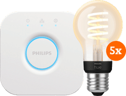 Philips Hue Filament White Ambiance Standaard 5-Pack + Bridge