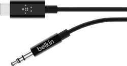 Belkin Rockstar Usb C naar 3,5mm Kabel Converter 0,9m Zwart