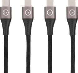 BlueBuilt Usb C naar Usb C Kabel 1,5m Nylon Zwart Duo Pack