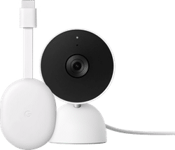 Google Chromecast HD met Google TV + Google Nest Cam Indoor