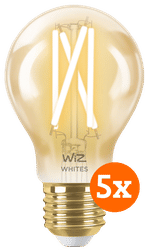 WiZ Smart Filament lamp Standaard Goud 5-pack - Warm tot Koelwit Licht - E27