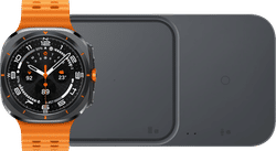 Samsung Galaxy Watch Ultra 4G Grijs/Oranje 47mm + Duo Draadloze Oplader