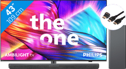 Philips The One 43PUS8909 - Ambilight (2024) + Soundbar + Hdmi kabel