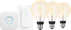 Philips Hue Filament White Ambiance Globe 3-Pack Startpakket