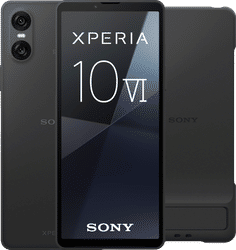 Sony Xperia 10 VI 128GB Zwart 5G + Sony Back Cover Zwart met Standaard