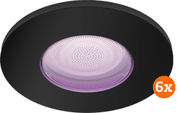 Philips Hue Xamento badkamer inbouwspot zwart White and Color - 6-pack