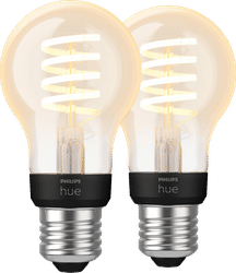 Philips Hue Filamentlamp White Ambiance Standaard E27 2-pack