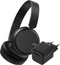 JVC HA-S36W Zwart + BlueBuilt Quick Charge Oplader met Usb A Poort 18W Zwart
