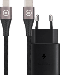 Samsung Super Fast Charging Oplader 25W + BlueBuilt Usb C naar Usb C Kabel 1,5m Nylon
