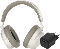 Sennheiser Accentum Plus Wit + BlueBuilt Quick Charge Oplader met Usb A Poort 18W Zwart