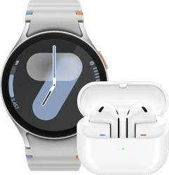 Samsung Galaxy Watch 7 4G Zilver 44mm + Galaxy Buds3 Wit