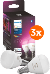 Philips Hue Luster kogellamp White and Color E14 6-pack