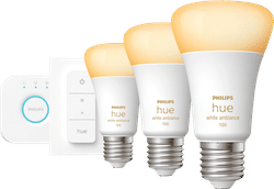Philips Hue White Ambiance Starter Pack E27 met 3 lampen, dimmer + Bridge