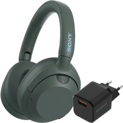 Sony ULT Wear Groen + BlueBuilt Quick Charge Oplader met Usb A Poort 18W Zwart