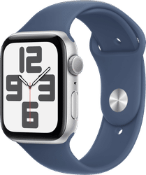 Apple Watch SE 2024 44mm Zilver Sportband S/M
