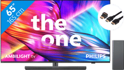 Philips The One 65PUS8909 - Ambilight (2024) + Soundbar + Hdmi kabel