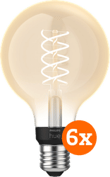 Philips Hue Filamentlamp White Globe E27 6-pack