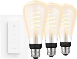 Philips Hue Filament White Ambiance Edison XL 3-pack + dimme