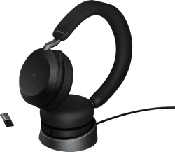 Jabra Evolve2 USB A MS TEAMS 75 Draadloze Office Headset met oplaadstandaard Zwart