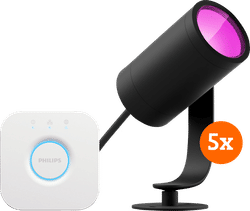 Philips Hue Lily Starter Pack White and Color prikspot 5-Pack + Bridge