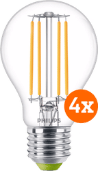 Philips LED Filament lamp - 2,3W - E27 - warm wit licht 4-pack