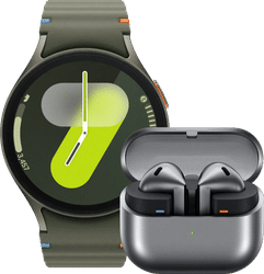 Samsung Galaxy Watch 7 4G Groen 44mm + Galaxy Buds3 Zwart