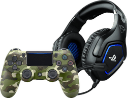 Sony Dualshock 4 Controller Groen Camo + Trust GXT 488 FORZE Gaming Headset