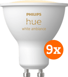 Philips Hue White Ambiance GU10 9-pack