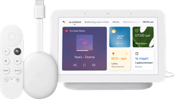 Google Chromecast HD met Google TV + Google Nest Hub 2 Chalk