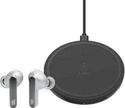 JBL Live Pro 2 Zilver + Belkin Boost Up Draadloze Oplader 10W Zwart