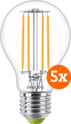 Philips LED Filament lamp - 2,3W - E27 - warm wit licht 5-pack